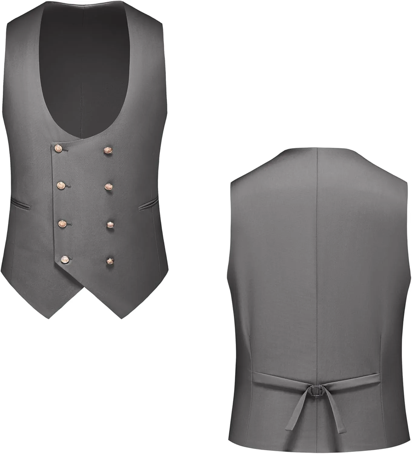UNINUKOO Mens 3 Piece Tuxedo Suit Set Wedding Dress Prom Suits for Men Solid Color Blazer Men Double Breasted Vest Pantsuit