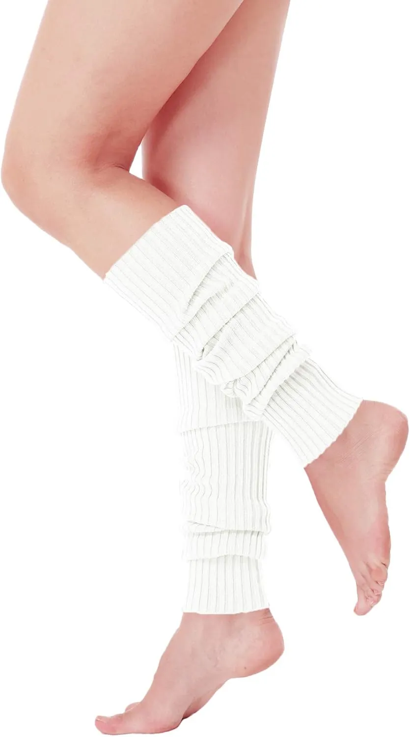 v28 Women Juniors Neon Ribbed Leg Warmers for 80s Eighty's Party Sports Yoga