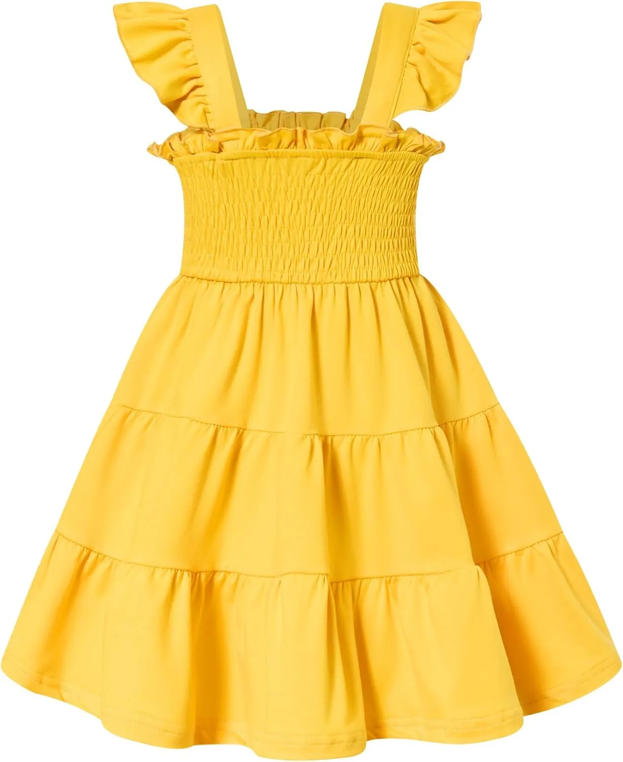 Vieille Toddler Girls Rainbow Dress Summer Ruffle Sleeveless Kids Princess Casual Dress 2-6 Years