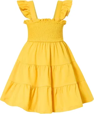 Vieille Toddler Girls Rainbow Dress Summer Ruffle Sleeveless Kids Princess Casual Dress 2-6 Years