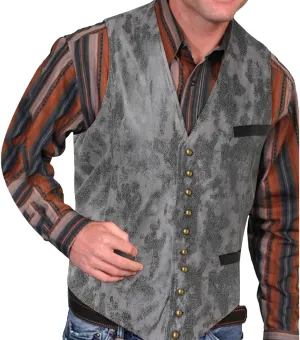 Vintage Leather Vest for Men Casual V Neck Button Down Waistcoat Slim Fit Western Cowboy Vest Sleeveless Jacket Winter