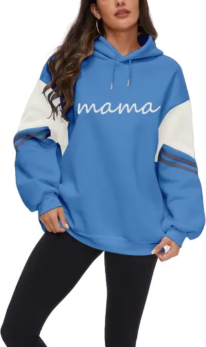 Vivimeng Mama Hoodies for Women Oversized Long Sleeve Sweatshirt In My Mama Era Casual Pullovers Tops S-XXL