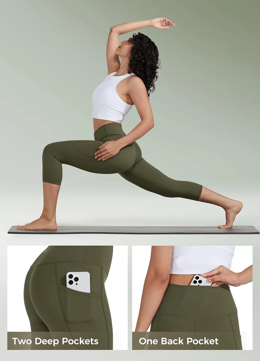 Willit Women's Yoga Capri Leggings Pants with Pockets High Waisted Exercise Casual Workout