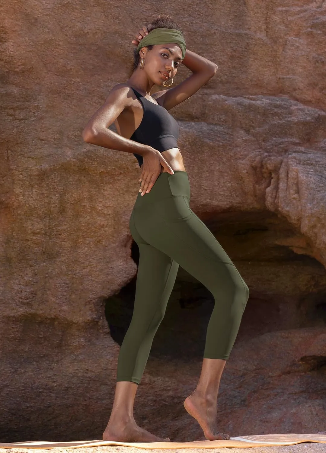 Willit Women's Yoga Capri Leggings Pants with Pockets High Waisted Exercise Casual Workout