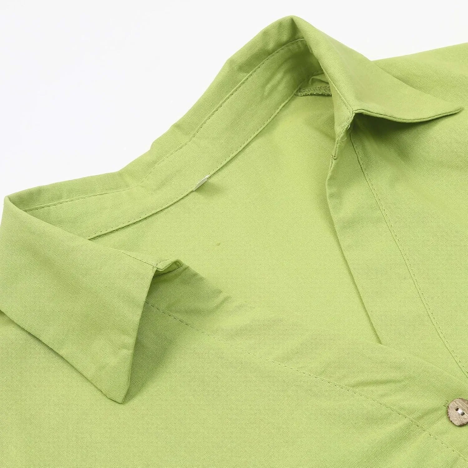 Women Summer Dresses Ruffle Sleeve Casual V Neck Swing Button Down Midi Dress with Pockets