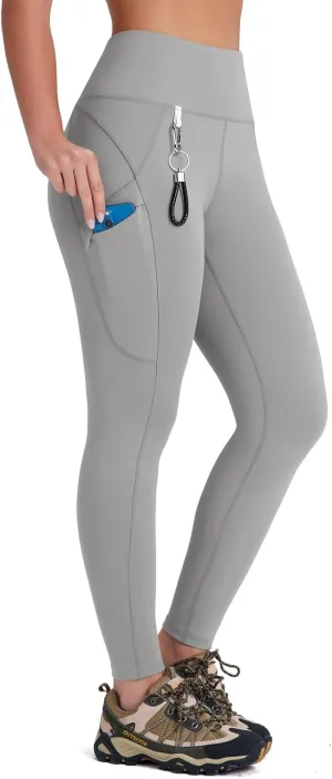 Women's 27" High Waisted Hiking Leggings with Zipper Pockets Tummy Control Workout Running Yoga Cargo Pants