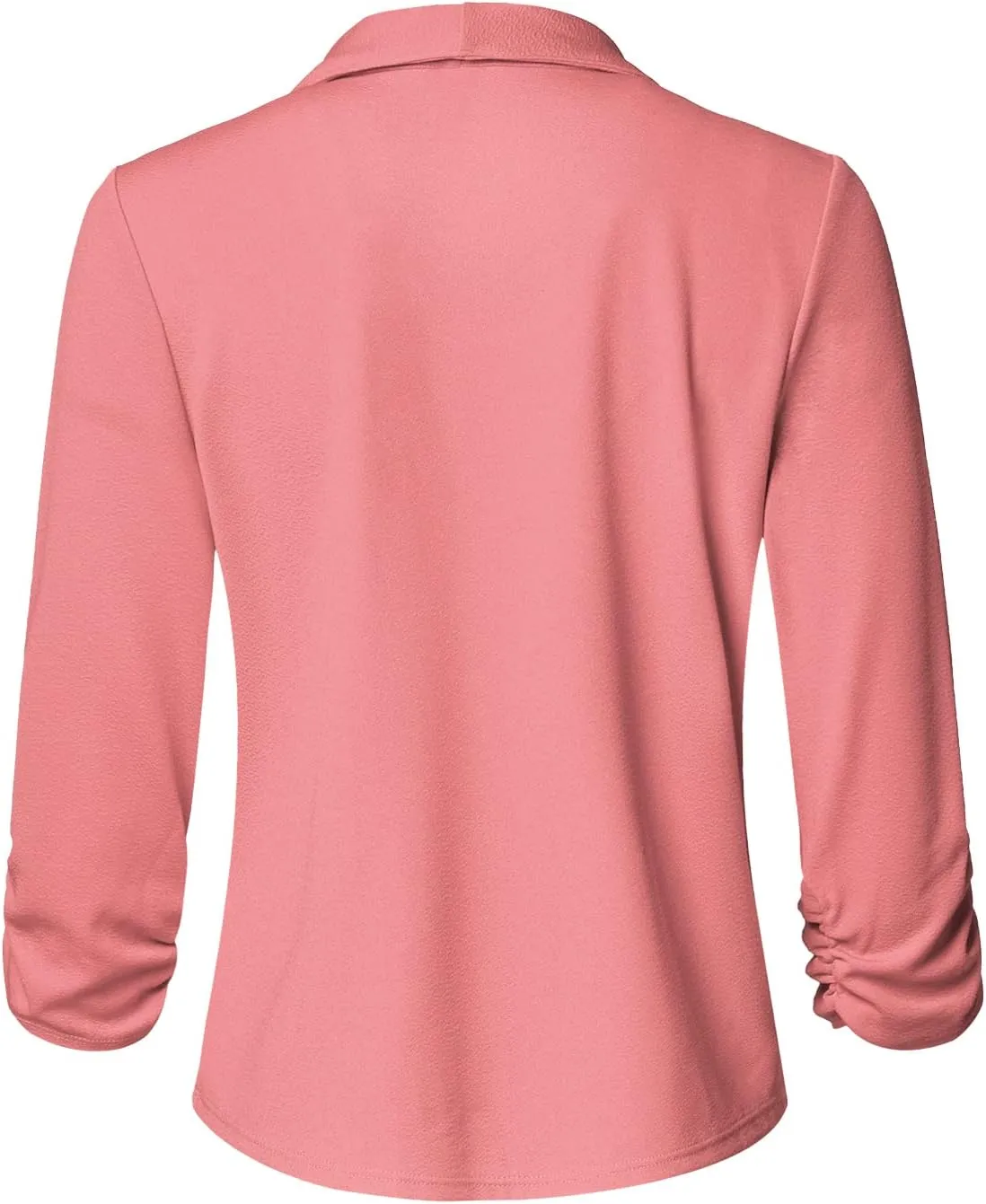 Women's Casual 3/4 Sleeve Office Work Open Front Blazer Cardigan Jacket (S-3XL)