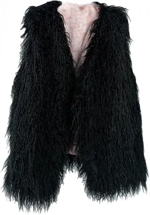 Women's Fluffy Faux Fur Vest,Shaggy Cropped Short Jacket Coat