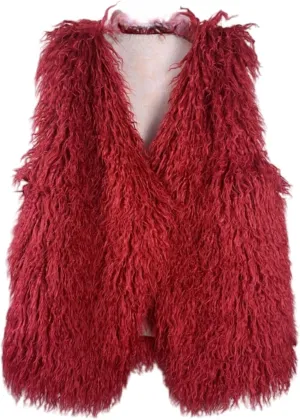 Women's Fluffy Faux Fur Vest,Shaggy Cropped Short Jacket Coat