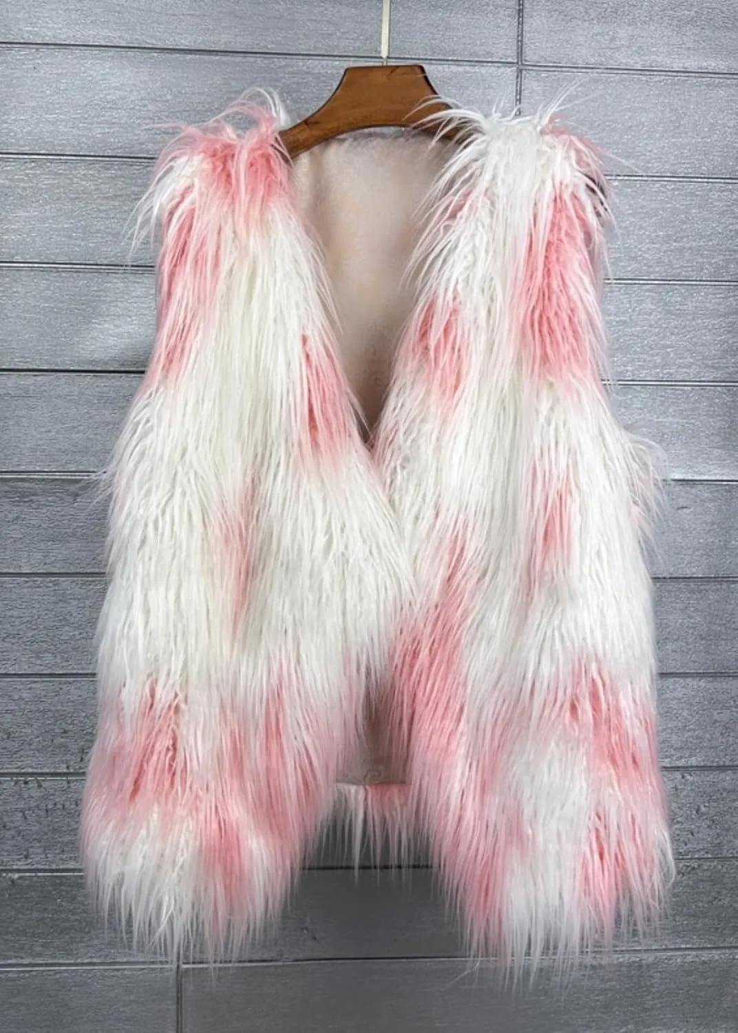 Women's Fluffy Faux Fur Vest,Shaggy Cropped Short Jacket Coat