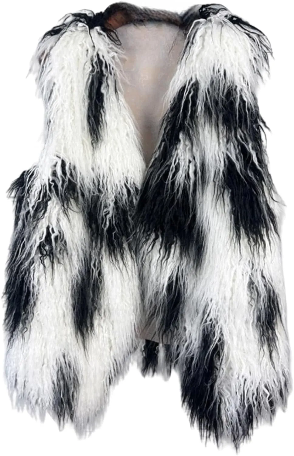 Women's Fluffy Faux Fur Vest,Shaggy Cropped Short Jacket Coat