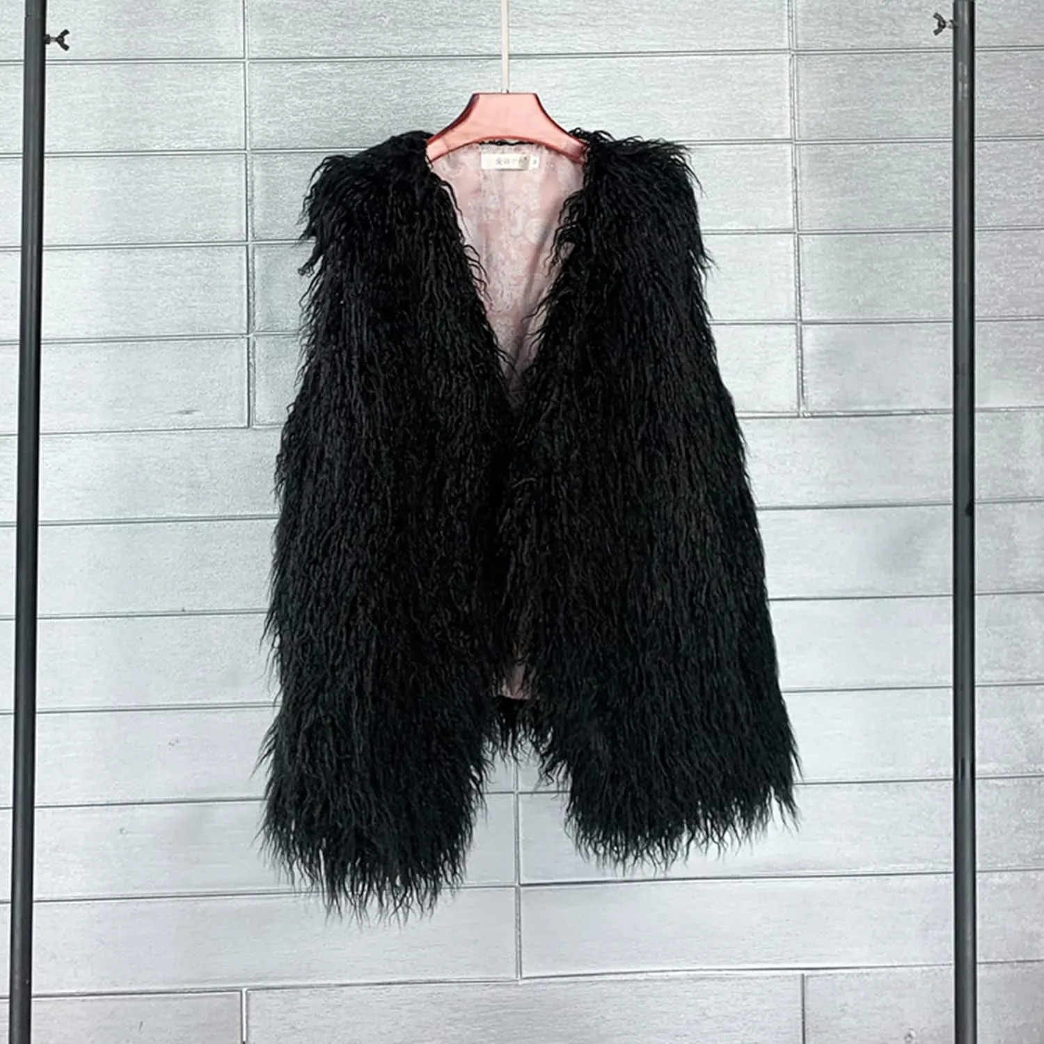 Women's Fluffy Faux Fur Vest,Shaggy Cropped Short Jacket Coat