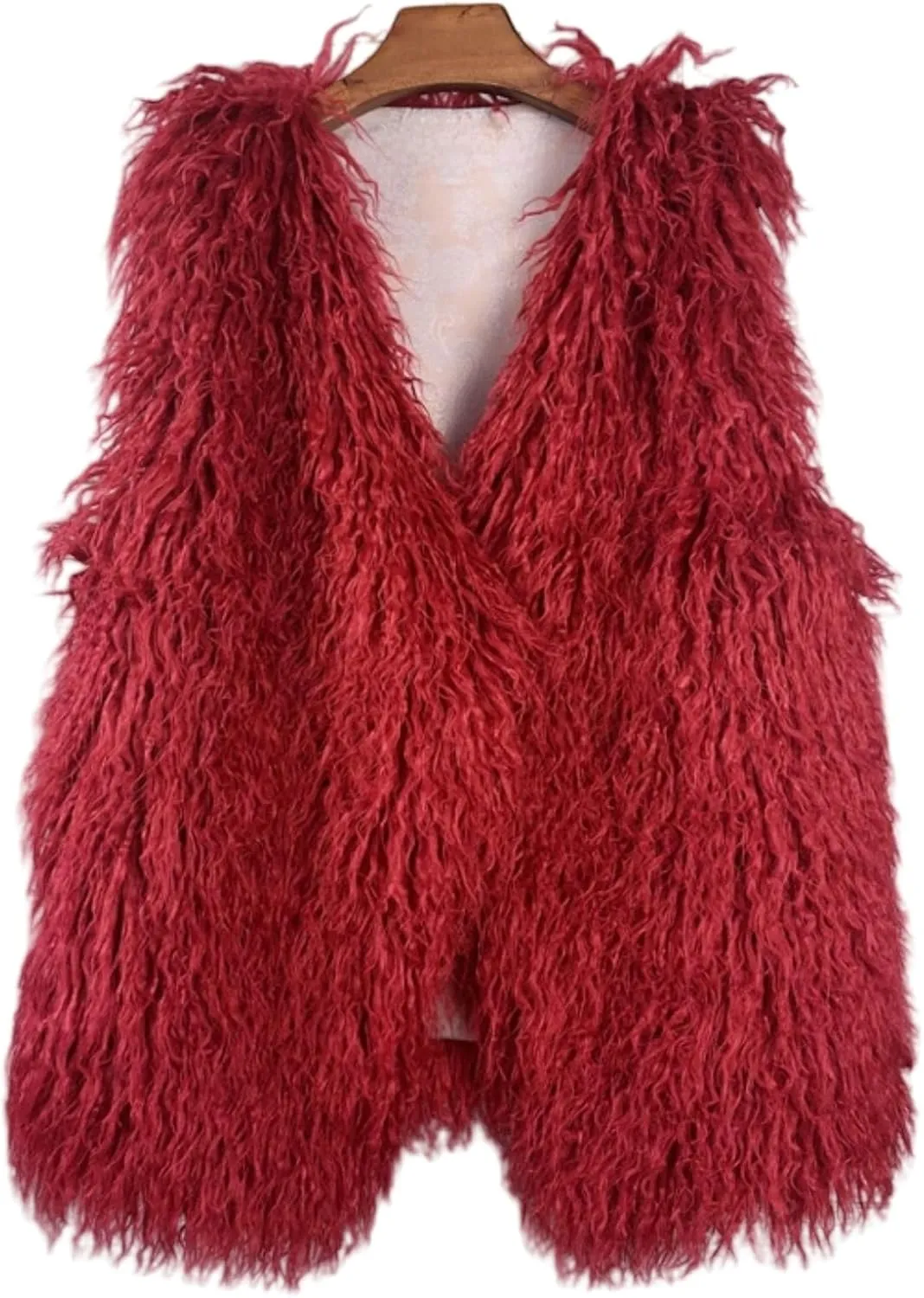 Women's Fluffy Faux Fur Vest,Shaggy Cropped Short Jacket Coat