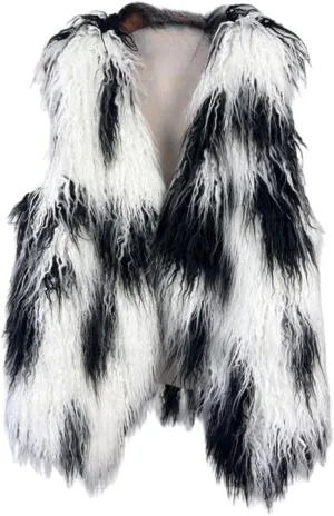 Women's Fluffy Faux Fur Vest,Shaggy Cropped Short Jacket Coat