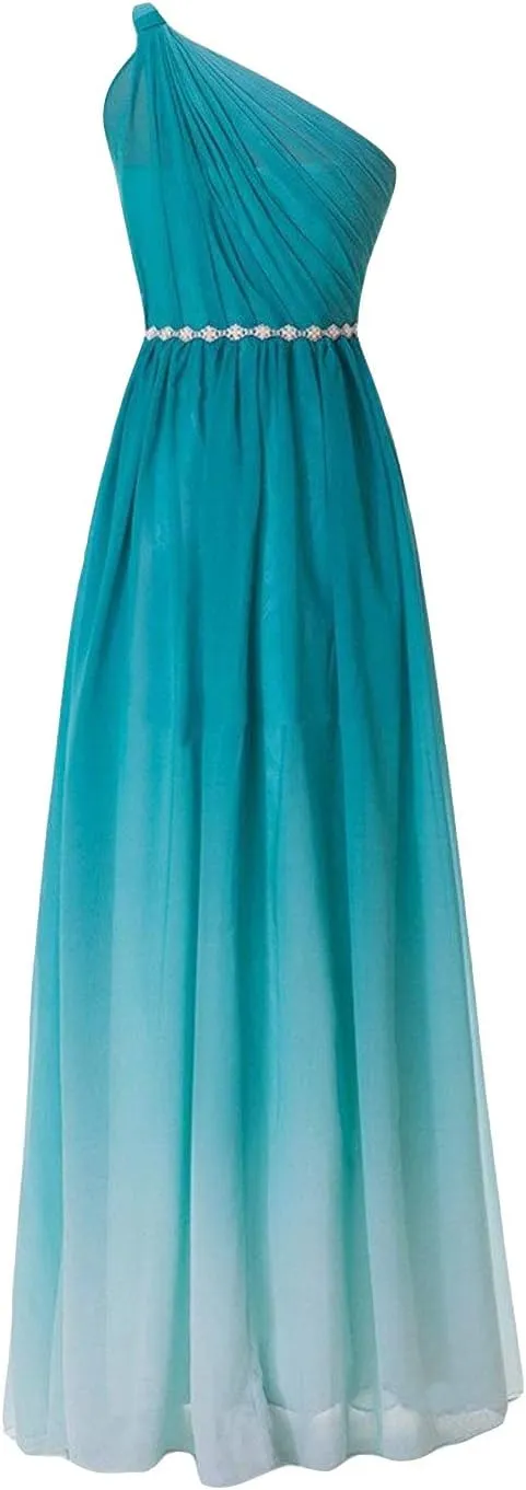 Women's Gradient Prom Dress Formal Evening Gowns Chiffon Long Prom Party Dresses