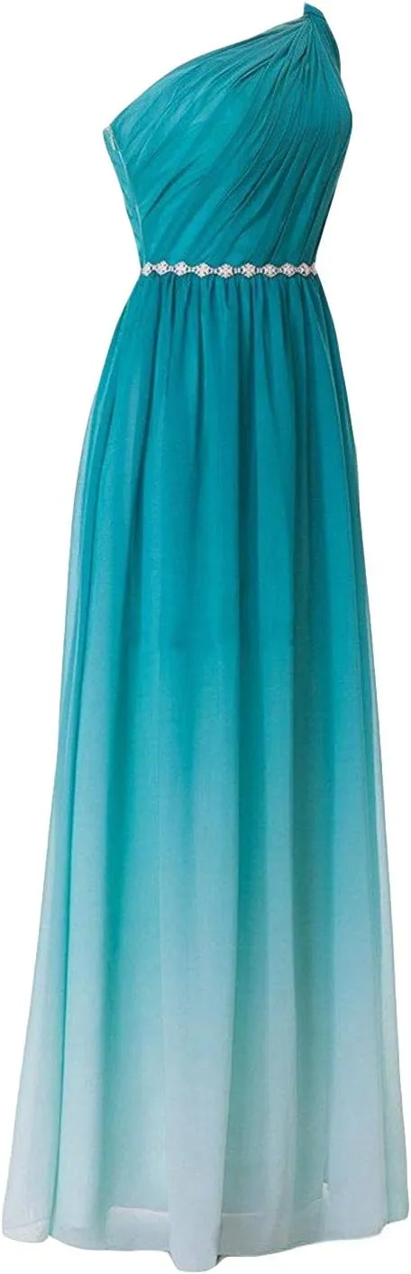 Women's Gradient Prom Dress Formal Evening Gowns Chiffon Long Prom Party Dresses