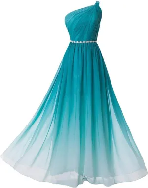 Women's Gradient Prom Dress Formal Evening Gowns Chiffon Long Prom Party Dresses