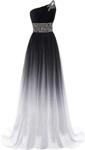 Women's Gradient Prom Dress Formal Evening Gowns Chiffon Long Prom Party Dresses
