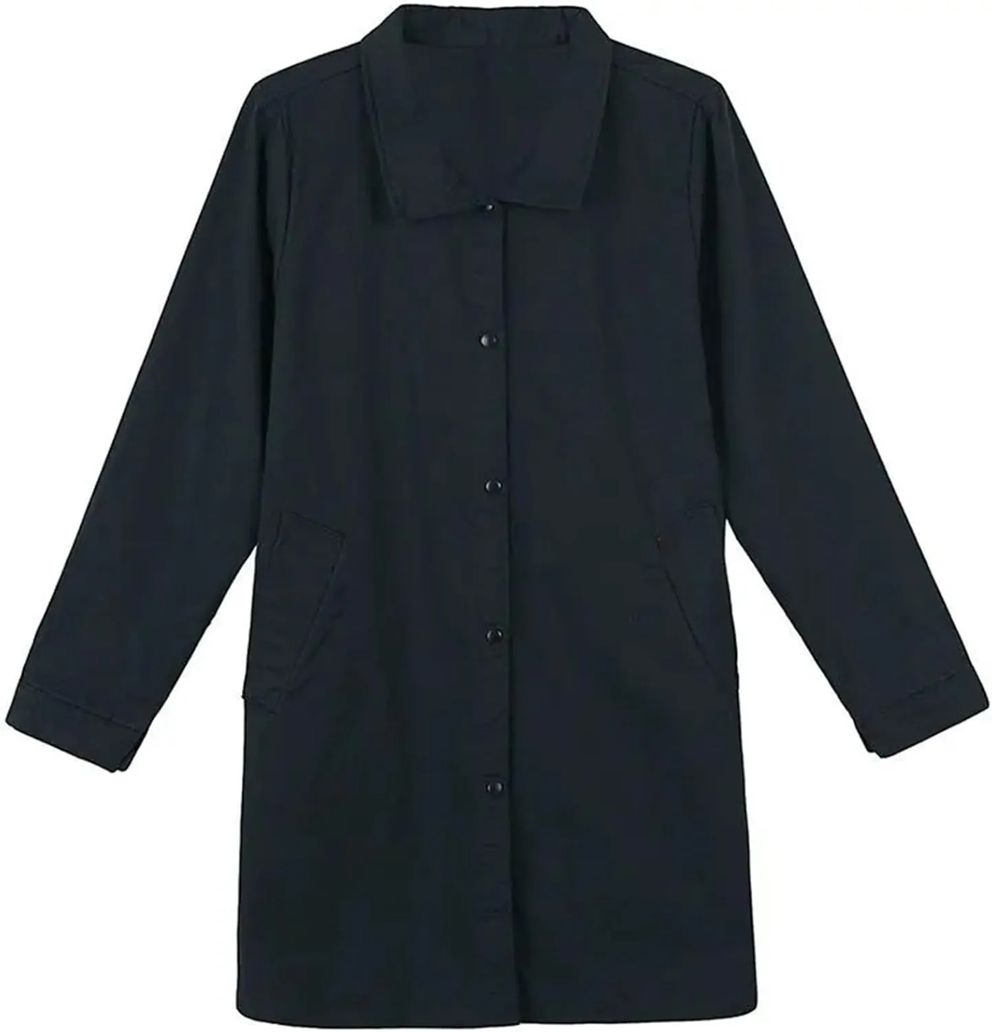 Women's Spring Trench Coat  Long Sleeve Loose Fit Button-Down Mid-Length Casual Jacket With Pockets For Work Office