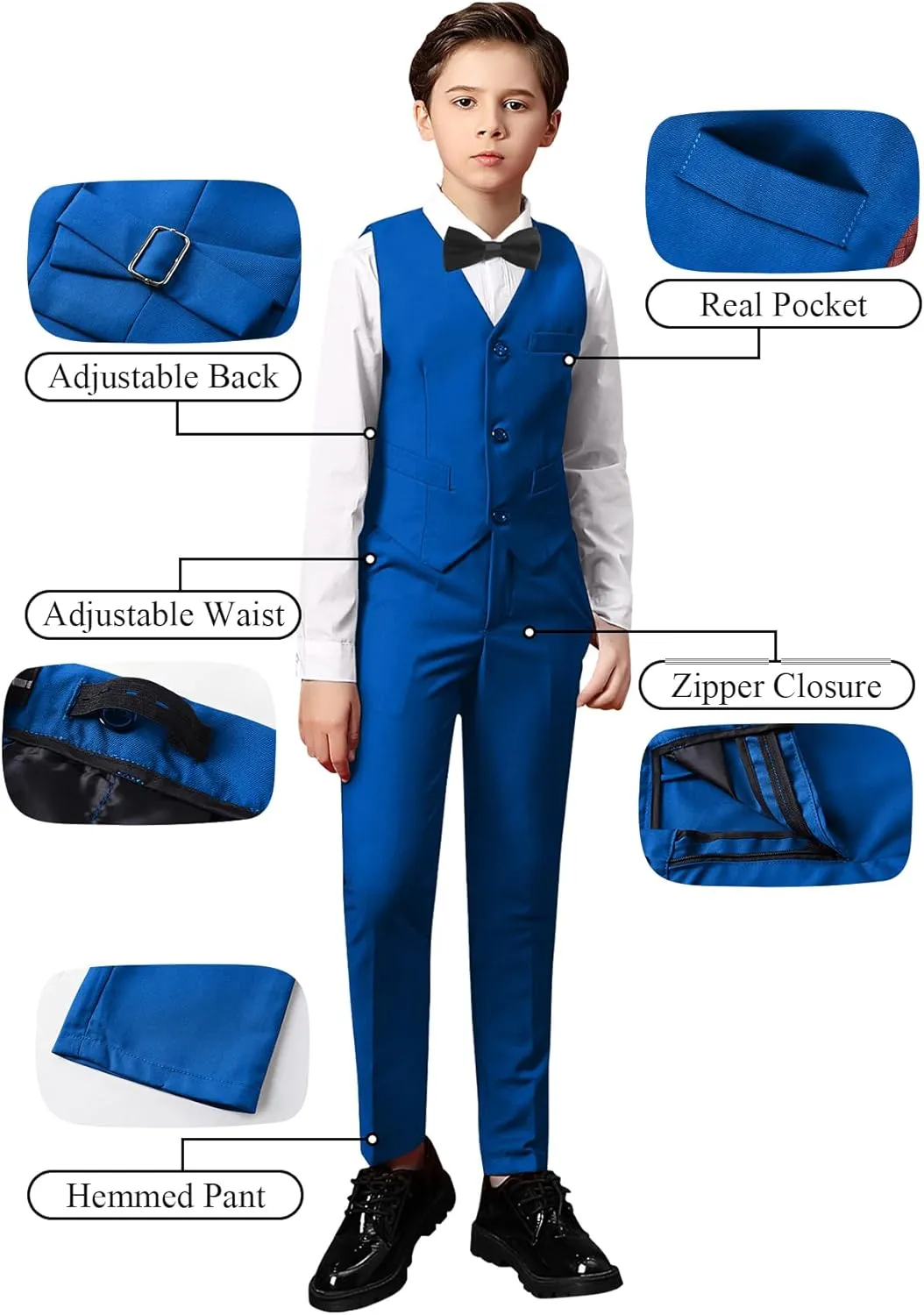 Yanlu Toddler Suits for Boys Formal Suit Ring Bearer Outfit Kids Dress Clothes for Wedding