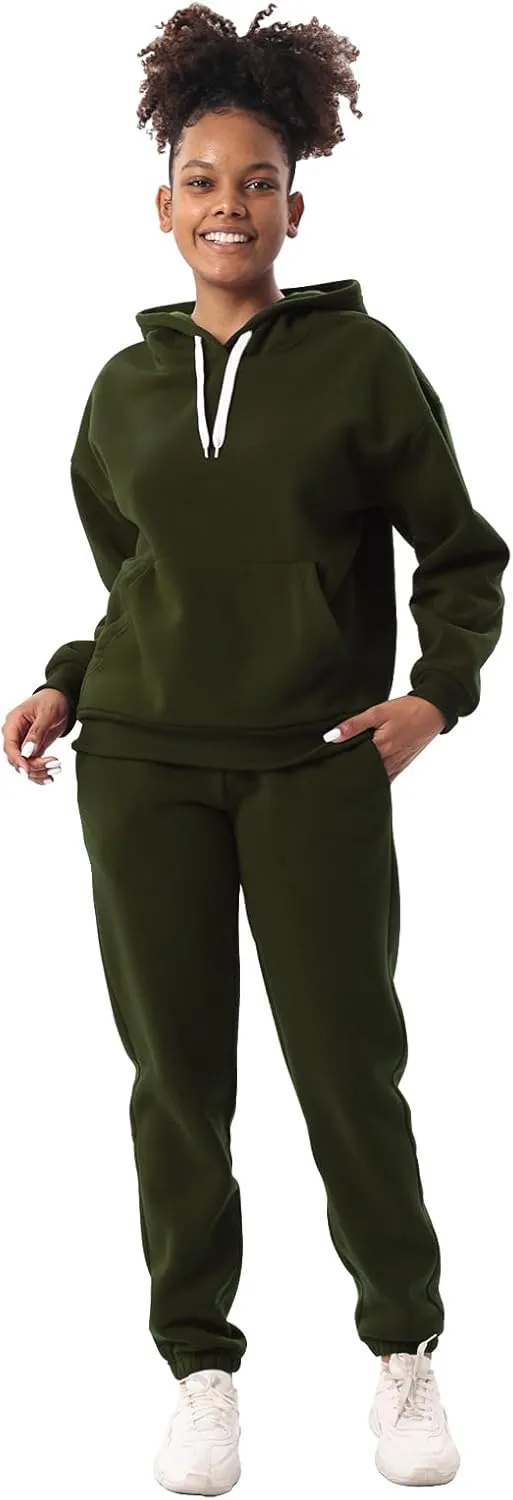 Yasumond Women's Two Piece Outfits Sweatsuit Set Jogging Track Suits Zipper Hoodies & Sweatpants