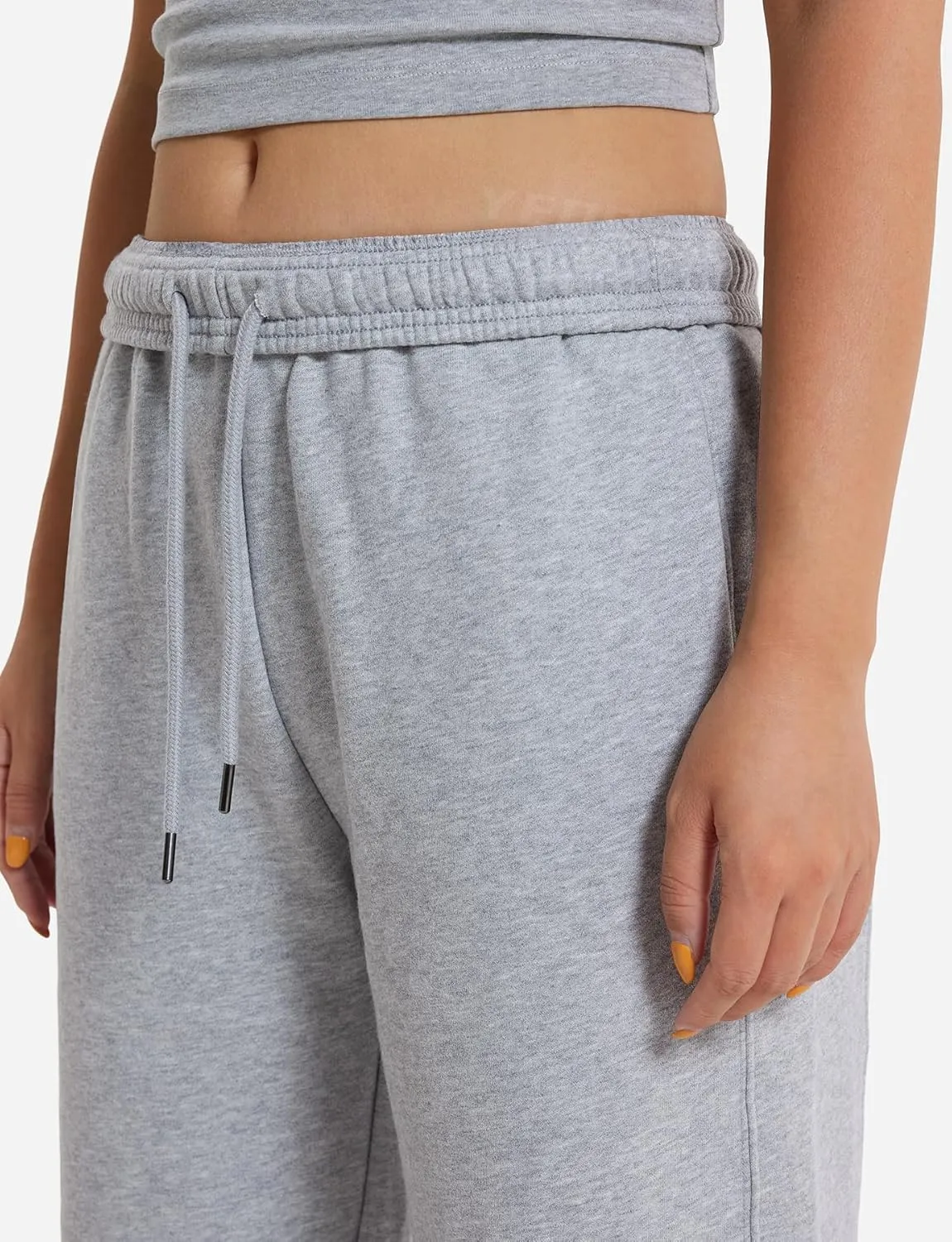 YEOREO Women's Wide Leg Sweatpants Drawstring Baggy Sweatpants Penny Fleece Lined Lounge Pants with Pockets