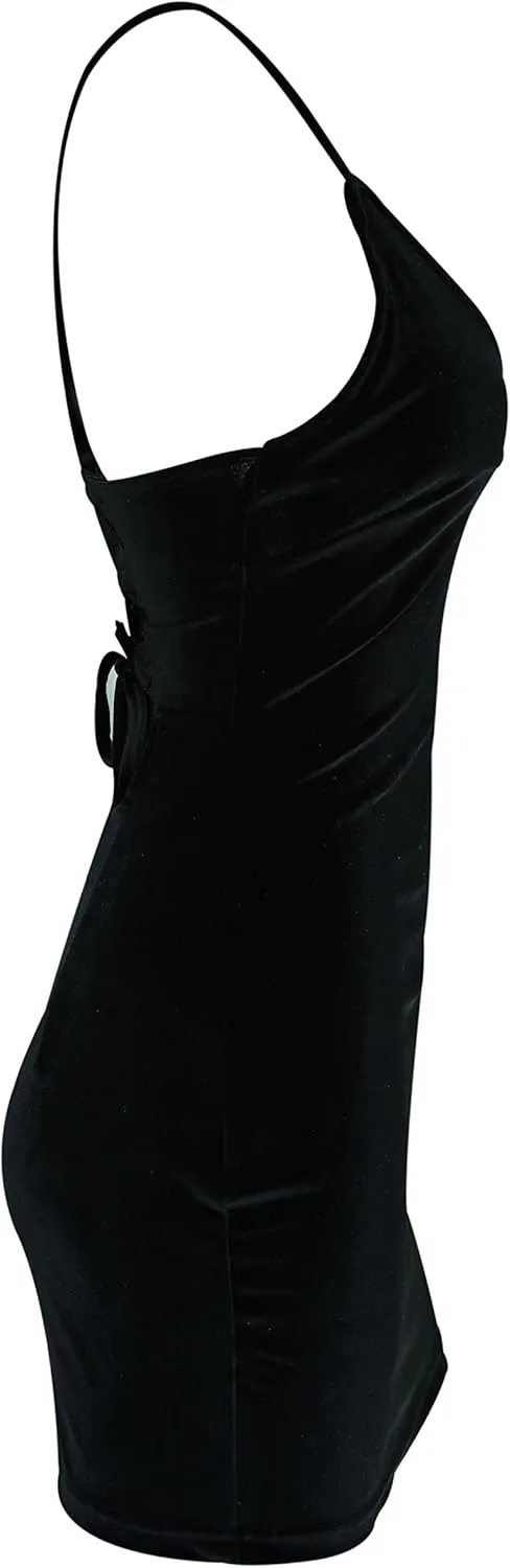 Zyyfly Doramode Women Sexy Club Dress Sleeveless Backless Velvet Mini Clothes Body Tight Dresses